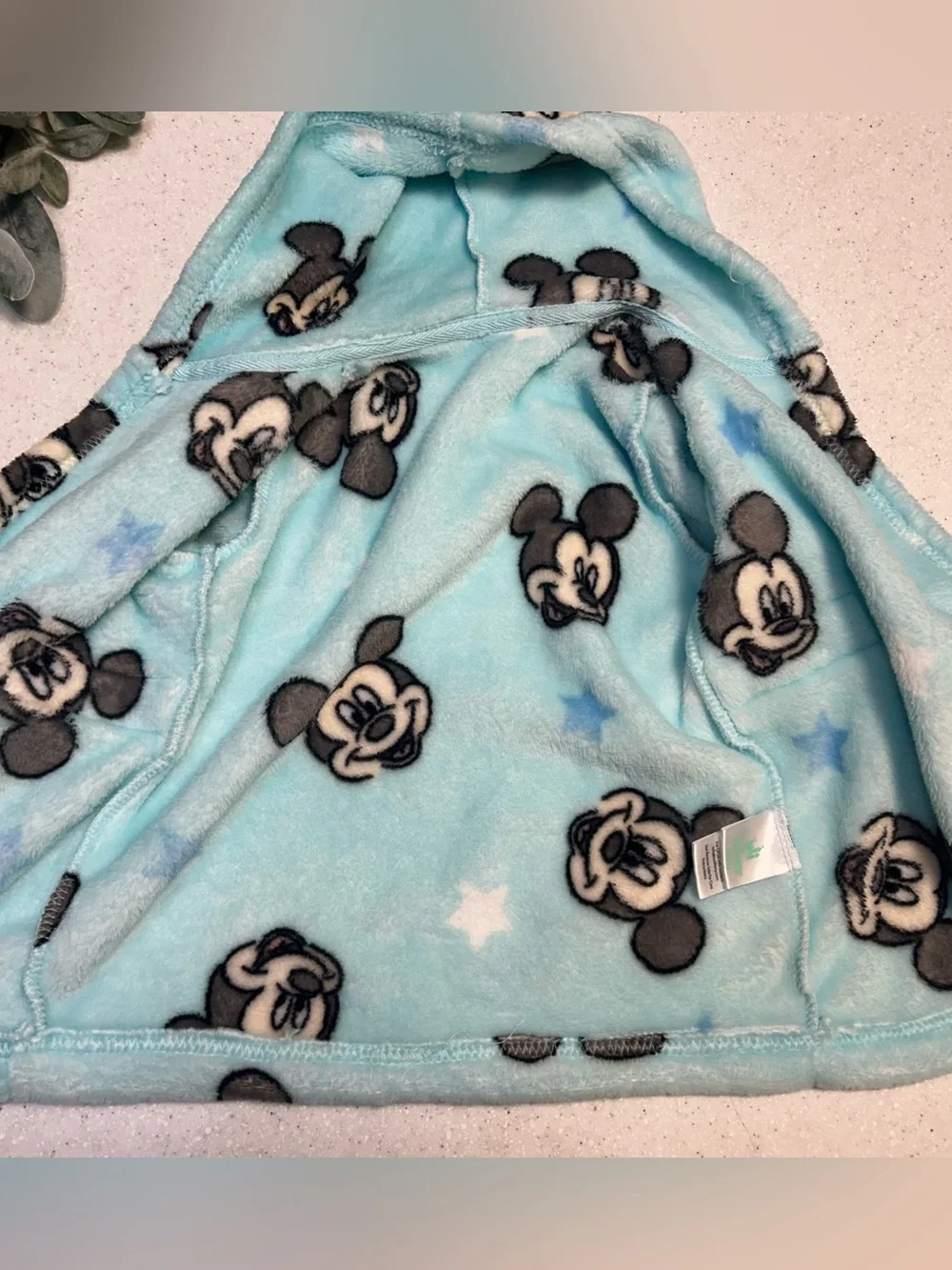 Disney Baby Mickey Mouse Plush Hooded Bathrobe 0-12 Months